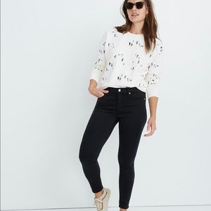 Madewell size 28 Stretchy 9” Midrise Black Skinny Jeans
